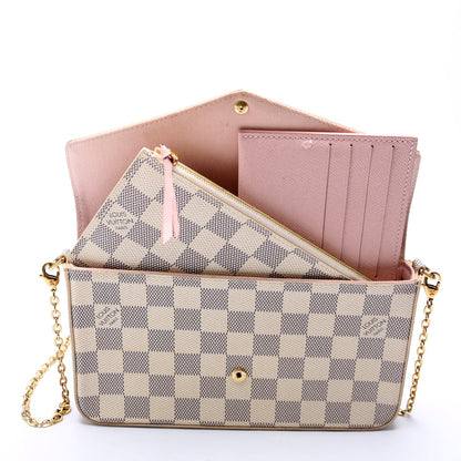 Pochette Felicie Damier Azur Pink