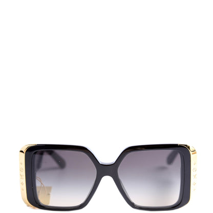 Z1664E Moon Square Sunglasses Black/Gold