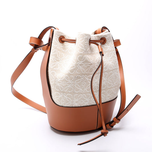 Balloon Bag Medium Anagram Jacquard/Leather Brown