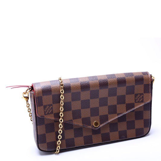 Pochette Felicie Damier Ebene Red