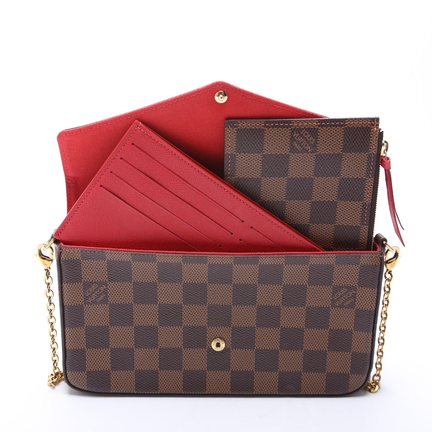 Pochette Felicie Damier Ebene Red