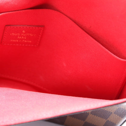 Pochette Felicie Damier Ebene Red