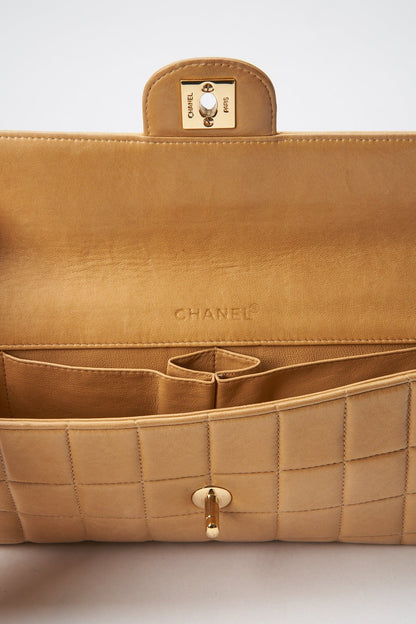 Chanel Chocolate Bar Bag - Beige Leather