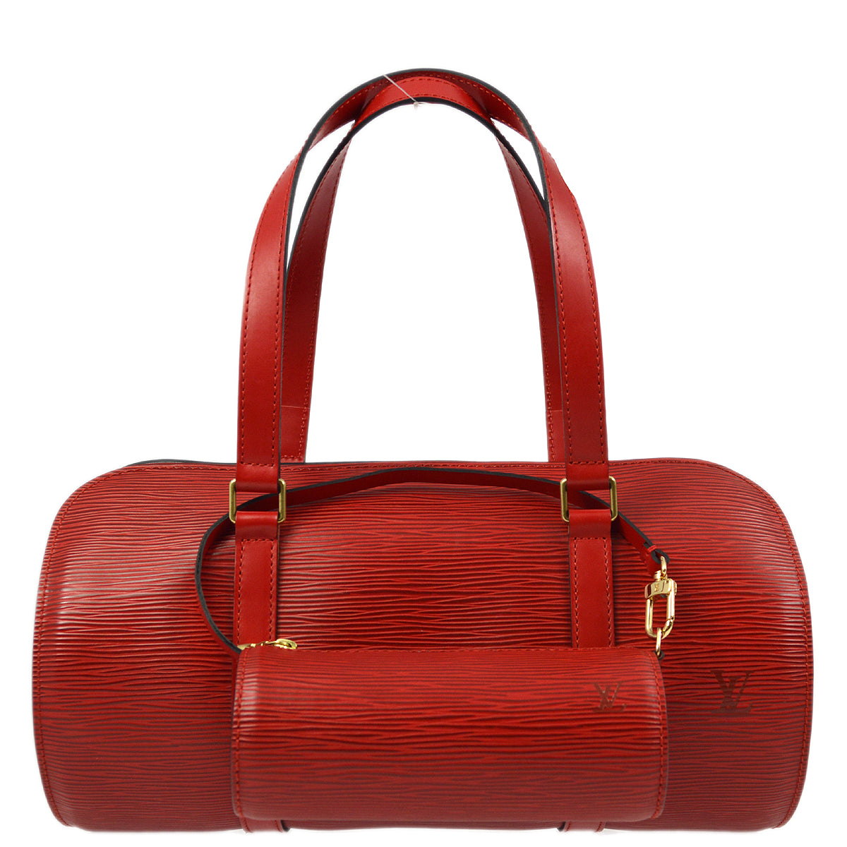 Louis Vuitton 2002 Red Epi Soufflot Handbag M52227