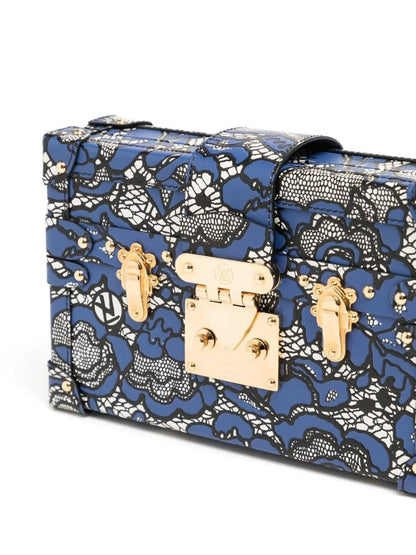 Louis Vuitton  Blue Lace Floral Petite Malle Bag