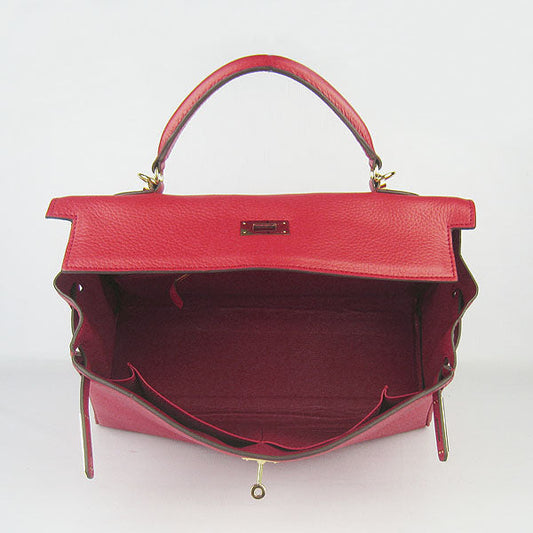 Hermes Kelly 35cm Togo Leather HandBag Red/Golden