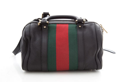 Gucci Black Leather Mini Bowler HandBag