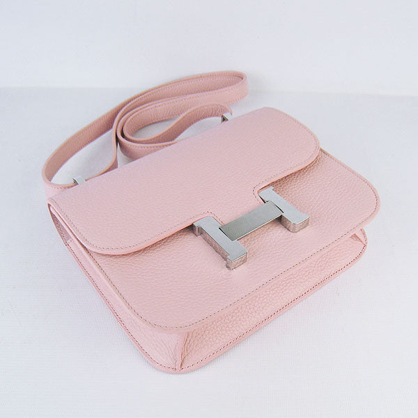 Hermes Constance Cowskin Leather Bag H017 pink silver