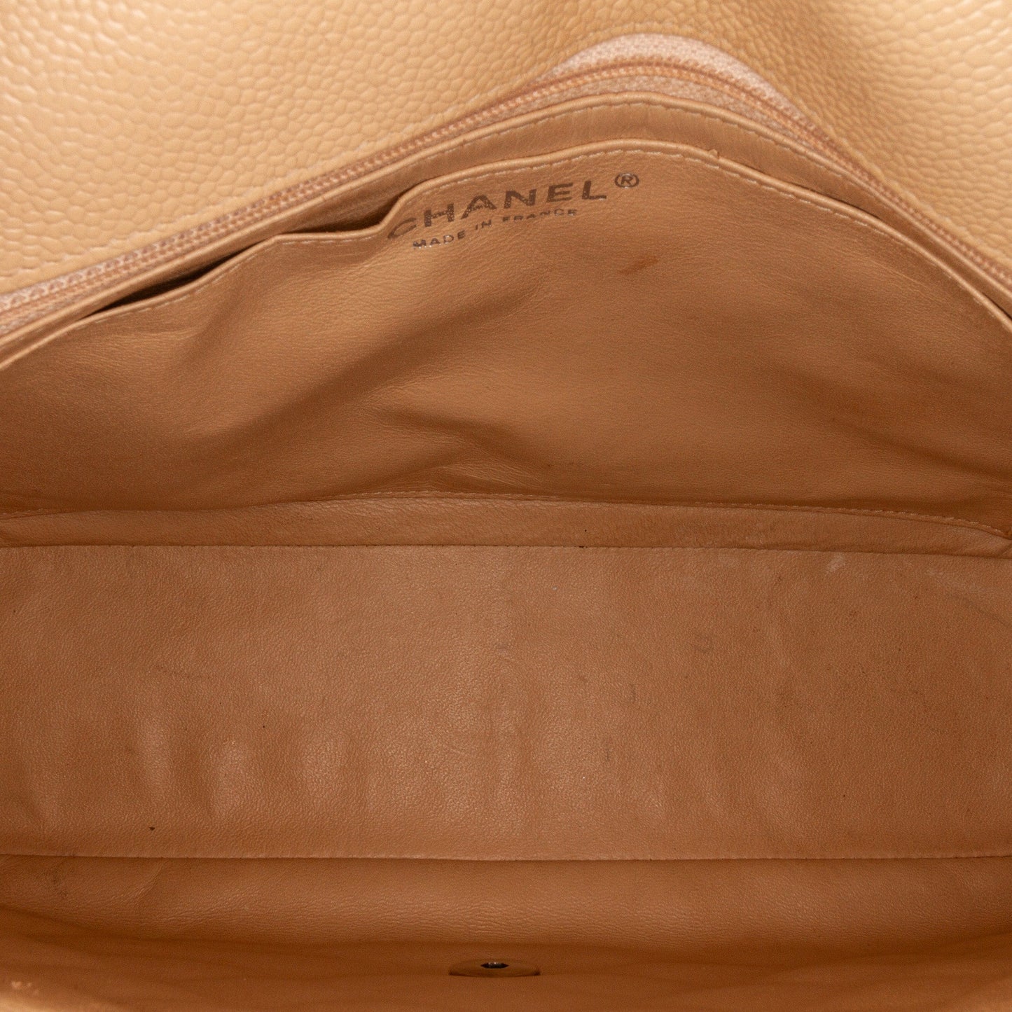 Chanel Classic Single Flap Jumbo Brown Caviar Silver