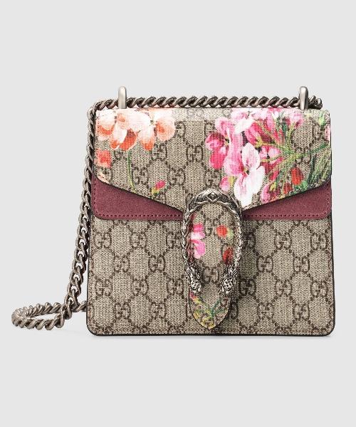 Gucci Blooms Dionysus GG Supreme Mini Bag Beige Red