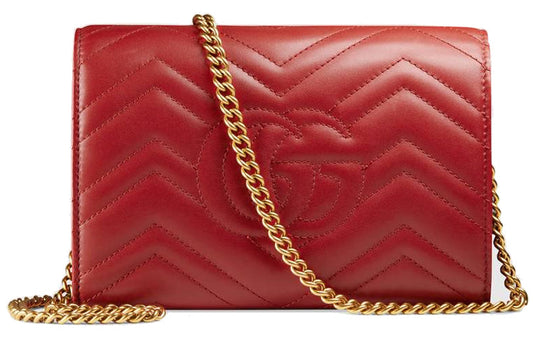 (WMNS) GUCCI GG Marmont Series Mini Red Shoulder Bag 474575-DRW1T-6433