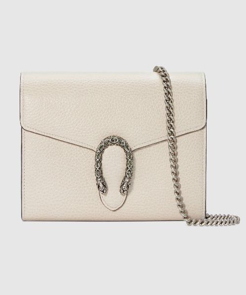 Gucci Dionysus Mini Leather Chain Bag White