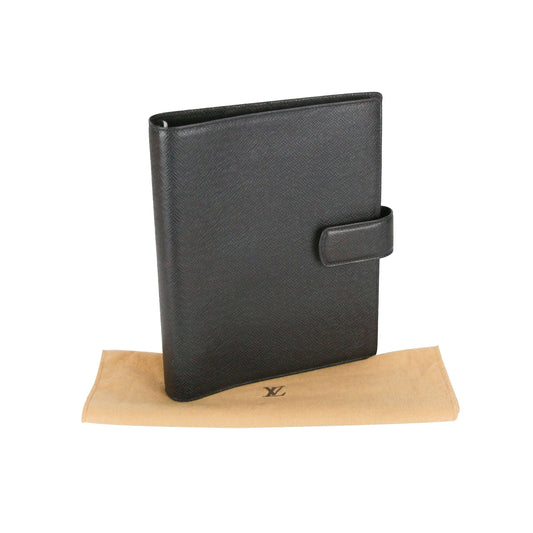 Louis Vuitton  Filofax Black Taiga Leather