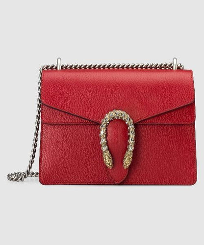 Gucci Dionysus Small Shoulder Bag Hibiscus Red Leather