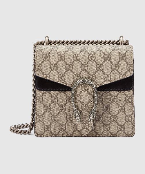 Gucci Dionysus GG Supreme Mini Bag Beige Black