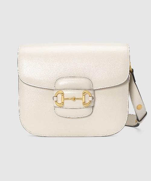 Gucci 1955 Horsebit Shoulder Bag White