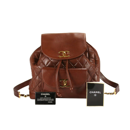 Chanel Duma Backpack Large Brown Lambskin