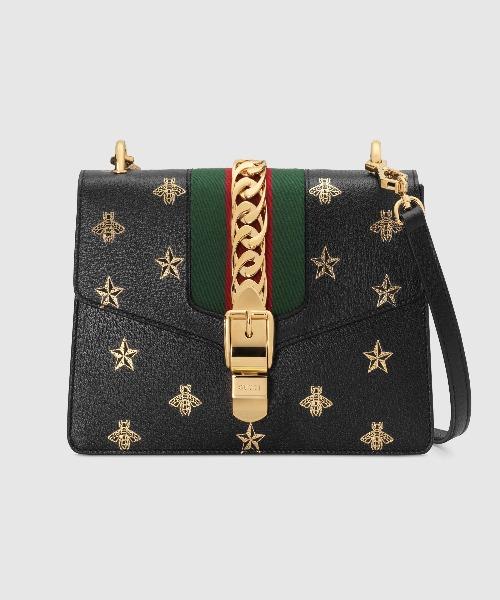 Gucci SyLouis Vuittonie Bee Star Small Shoulder Bag Black