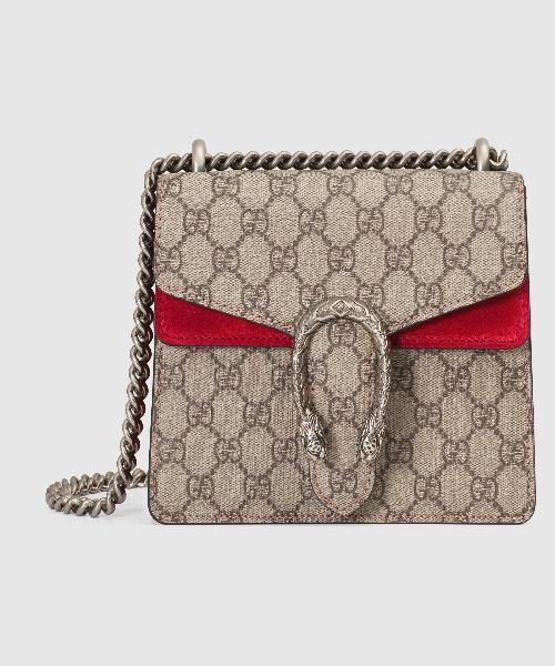 Gucci Dionysus GG Supreme Mini Bag Beige Red