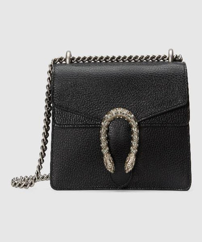 Gucci Dionysus Leather Mini Bag Black