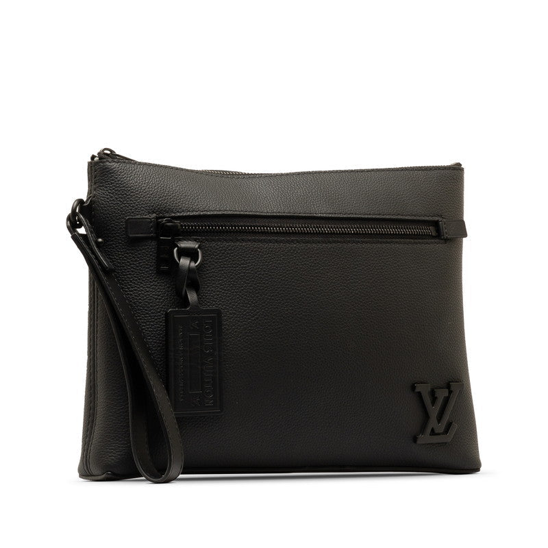 Louis Vuitton Aérogram Pochette iPad Clutch Bag Second Bag M69837 Noir Black Leather Men LOUIS VUITTON