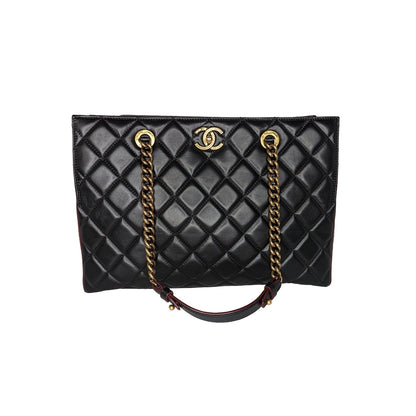 Chanel Black Quilted Calfskin Perfect Edge Tote