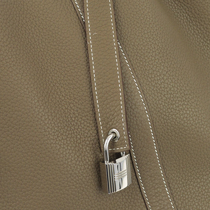 Hermes 2009 Etoupe Gray Taurillon Clemence Picotin Lock TGM Handbag