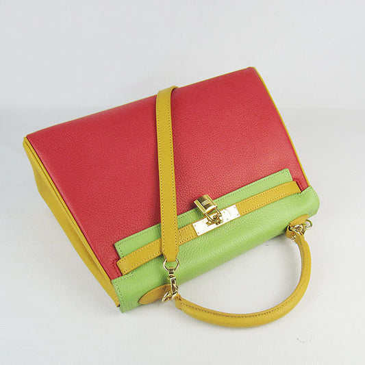 Hermes Kelly 32cm Togo Red/Green/Yellow Golden