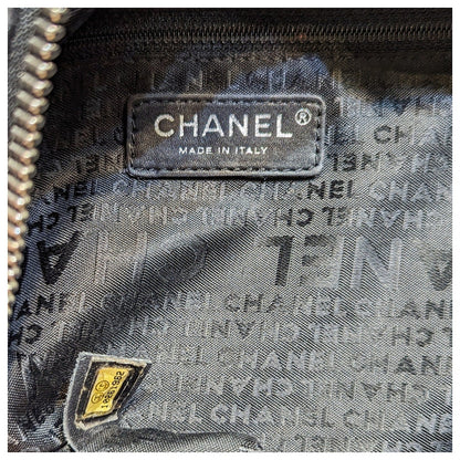 Chanel Black Grained Calfskin Bolt Bowler Bag