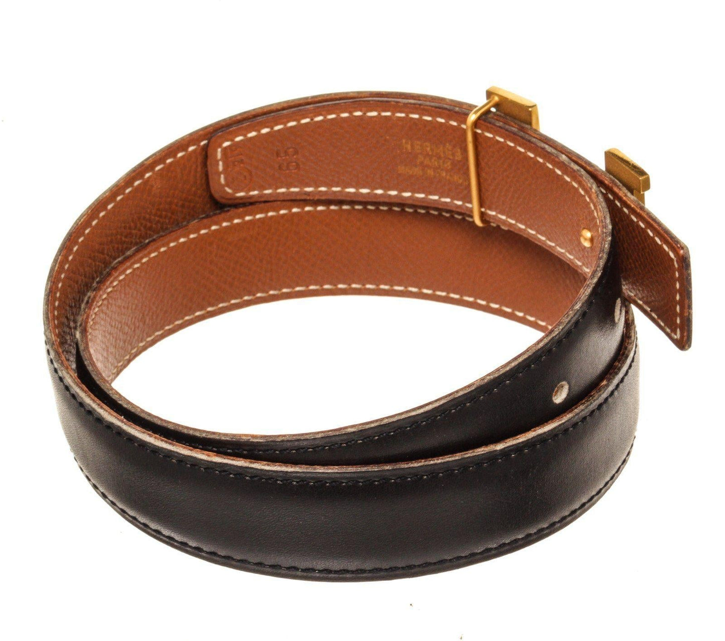 Hermes Black Leather H Belt