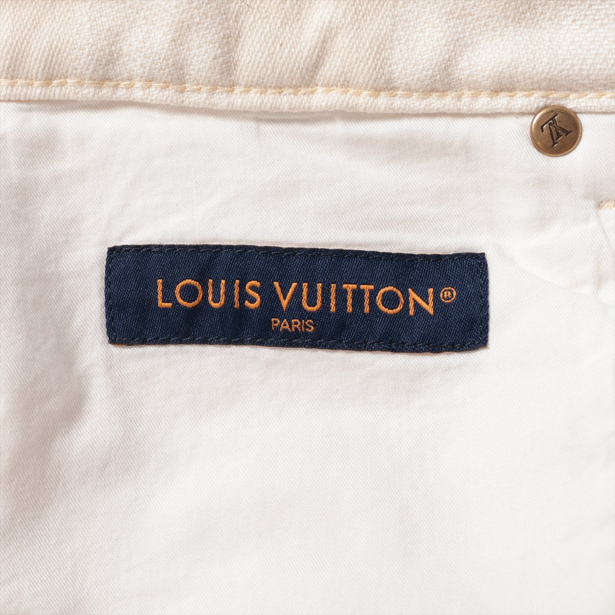 Louis Vuitton 24AW Cotton Denim Pants 28  Ivory RM242MM Damiedenim Skating Pants