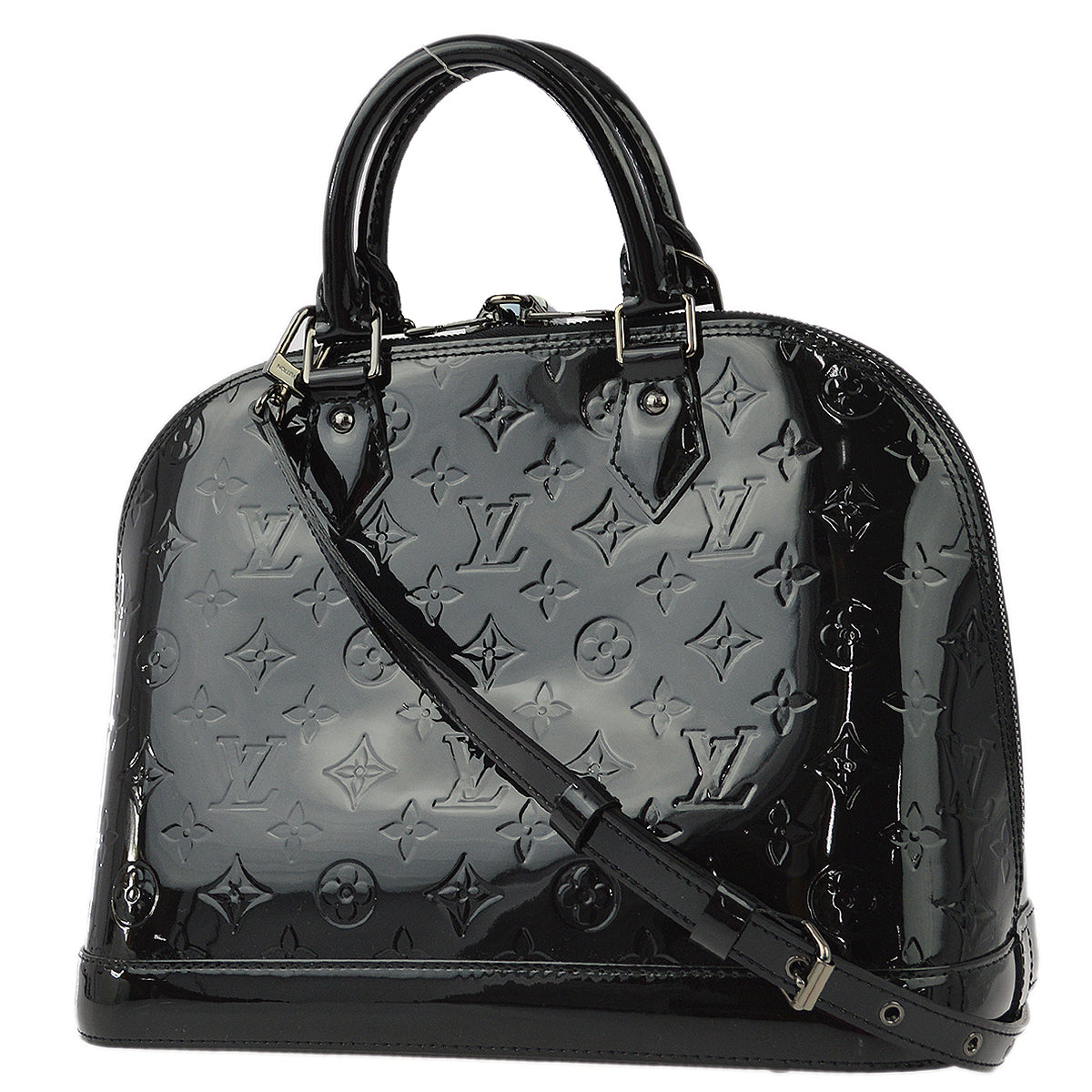 Louis Vuitton 2013 Black Monogram Vernis Alma PM 2way Shoulder Handbag M90061