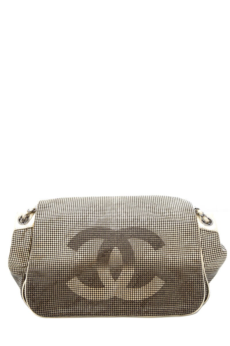 Chanel 2006/2008 COCO MARK Gold Perforated Lambskin HandBag