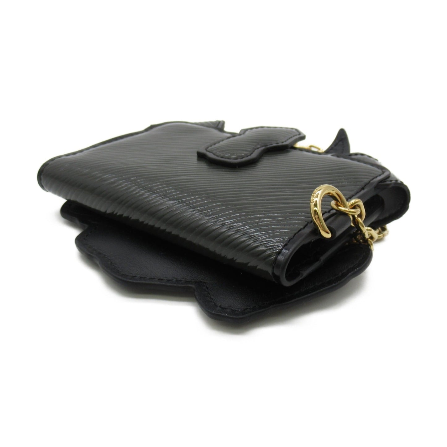 LOUIS VUITTON dog card holder Black Black Epi leather M63897