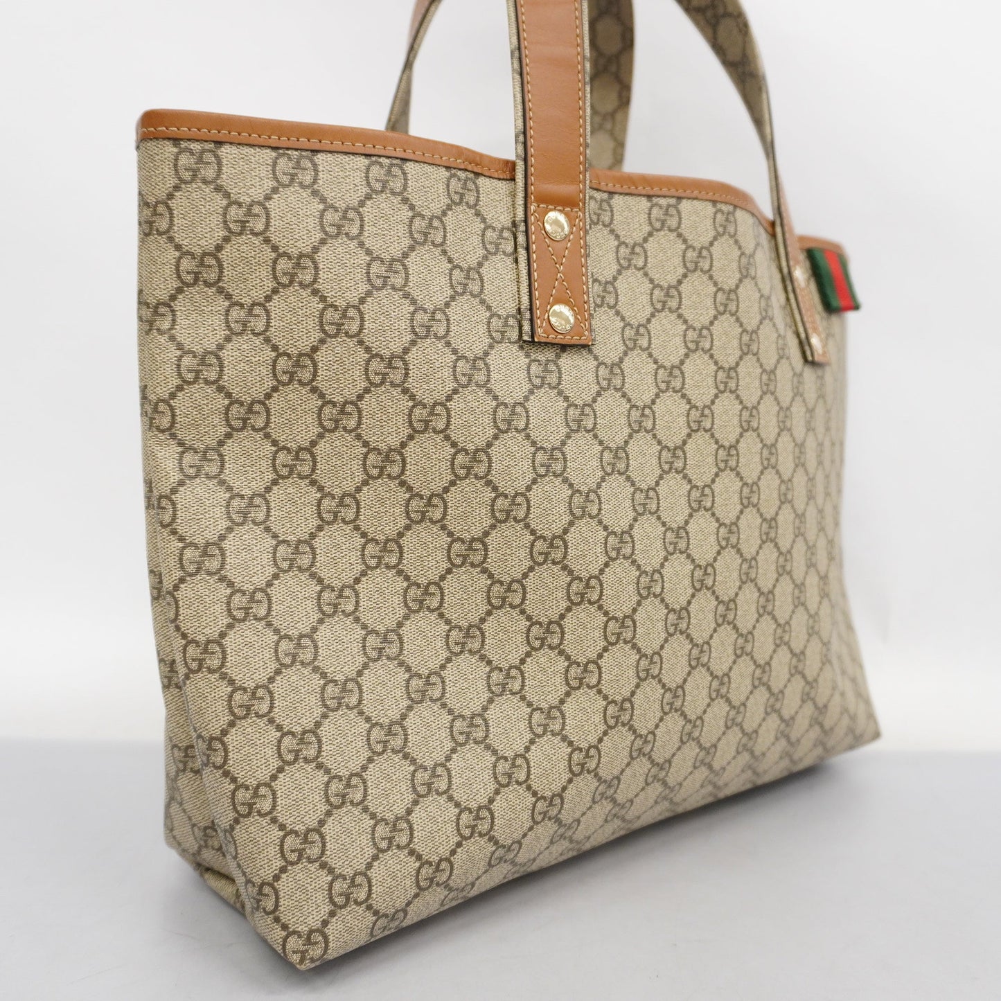 GUCCI  Sherry Line 211134 Women's GG Supreme Tote Bag Beige