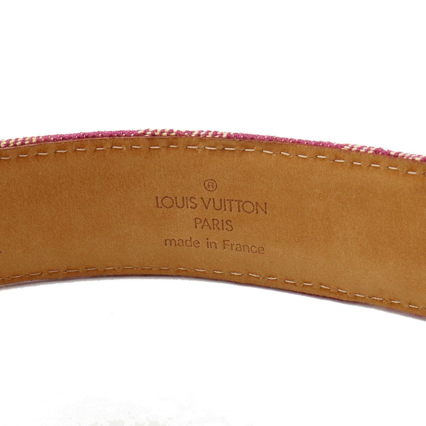 Louis Vuitton  Monogram Sun Tulle Belt Leather Fuchsia Pink #90 90/36 M6925U