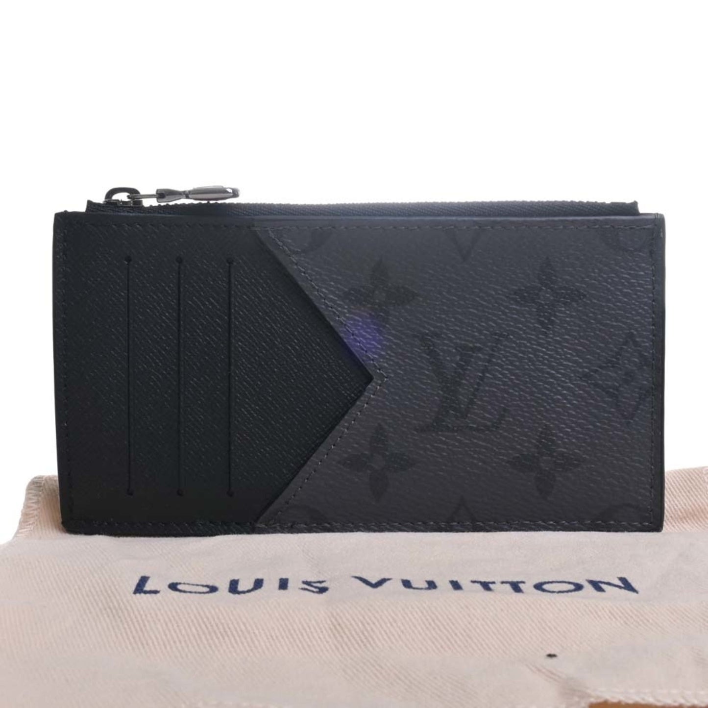 LOUIS VUITTON Eclipse Reverse Coin Card Holder M69533 Black Men's