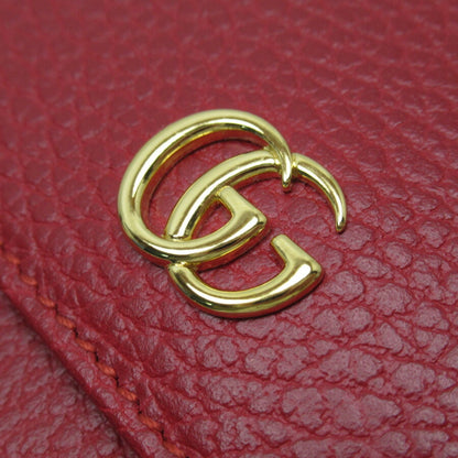 Gucci bi-fold wallet double G red gold leather 456122