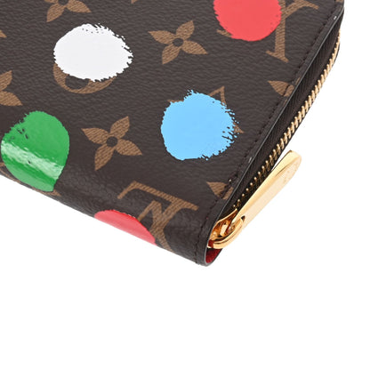 Louis Vuitton  Monogram Painted Dot LV x YK Yayoi Kusama Zippy Brown M81864 Long Wallet