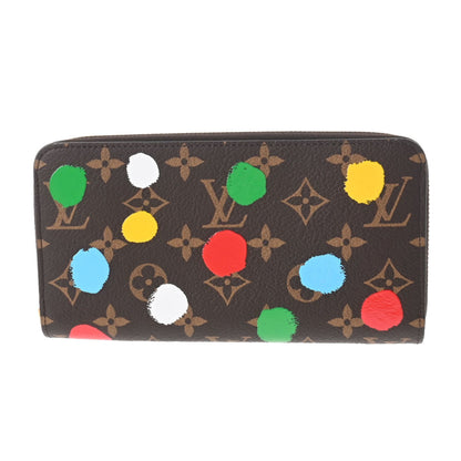 Louis Vuitton  Monogram Painted Dot LV x YK Yayoi Kusama Zippy Brown M81864 Long Wallet