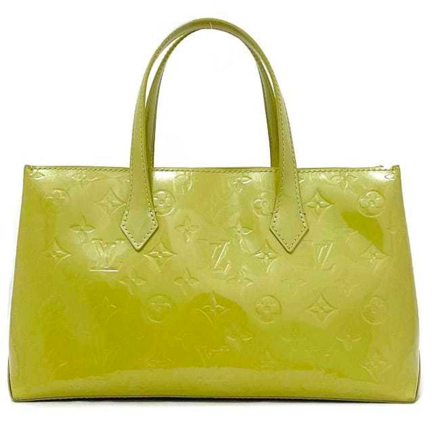 Louis Vuitton  Handbag Wilshire PM Yellow Green Monogram Vernis M91643 Patent Leather M049  Embossed Enamel LV