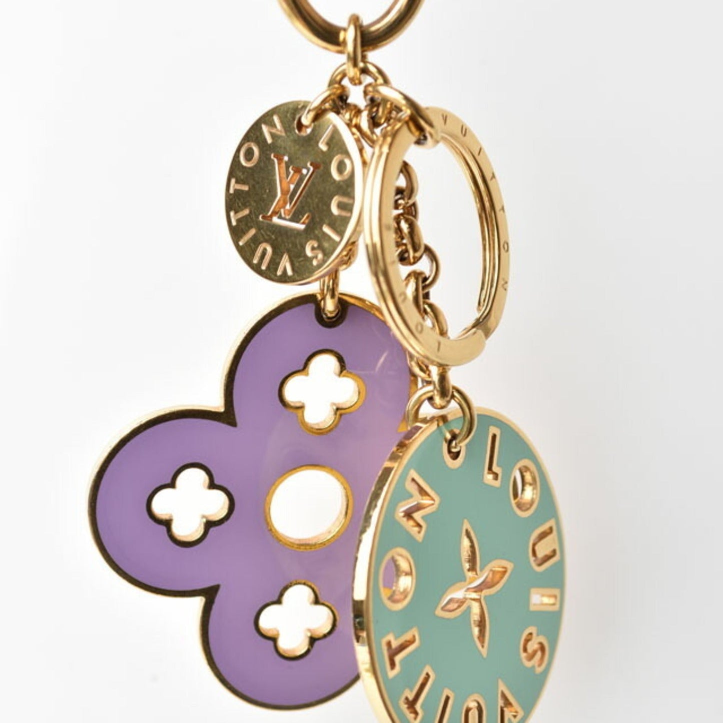 Louis Vuitton  key ring Bag charm  logo flower multicolor