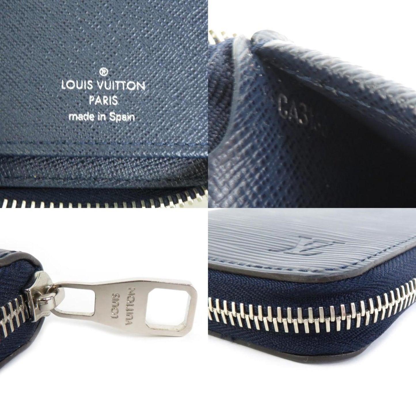 Louis Vuitton  Round Zipper Long Wallet Epi Zippy Vertical Leather Blue Marine Men's M61828