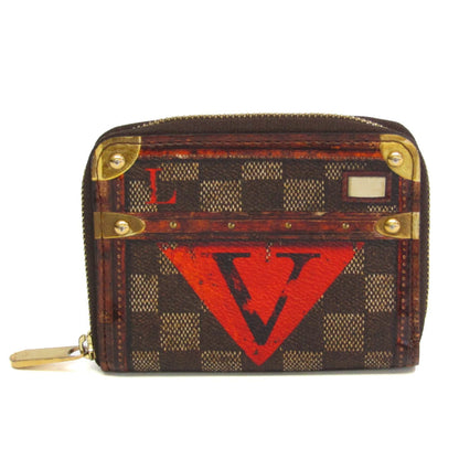 LOUIS VUITTON Damier Zippy Coin Purse Trunk Time Isetan Popup Store Limited M52745 Men,Women Damier Canvas Coin Purse/coin Case Ebene,Red Color