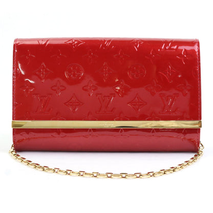 Louis Vuitton  Shoulder Bag Diagonal Monogram Verni Clutch Anna Patent Leather Red Gold Women's M90092