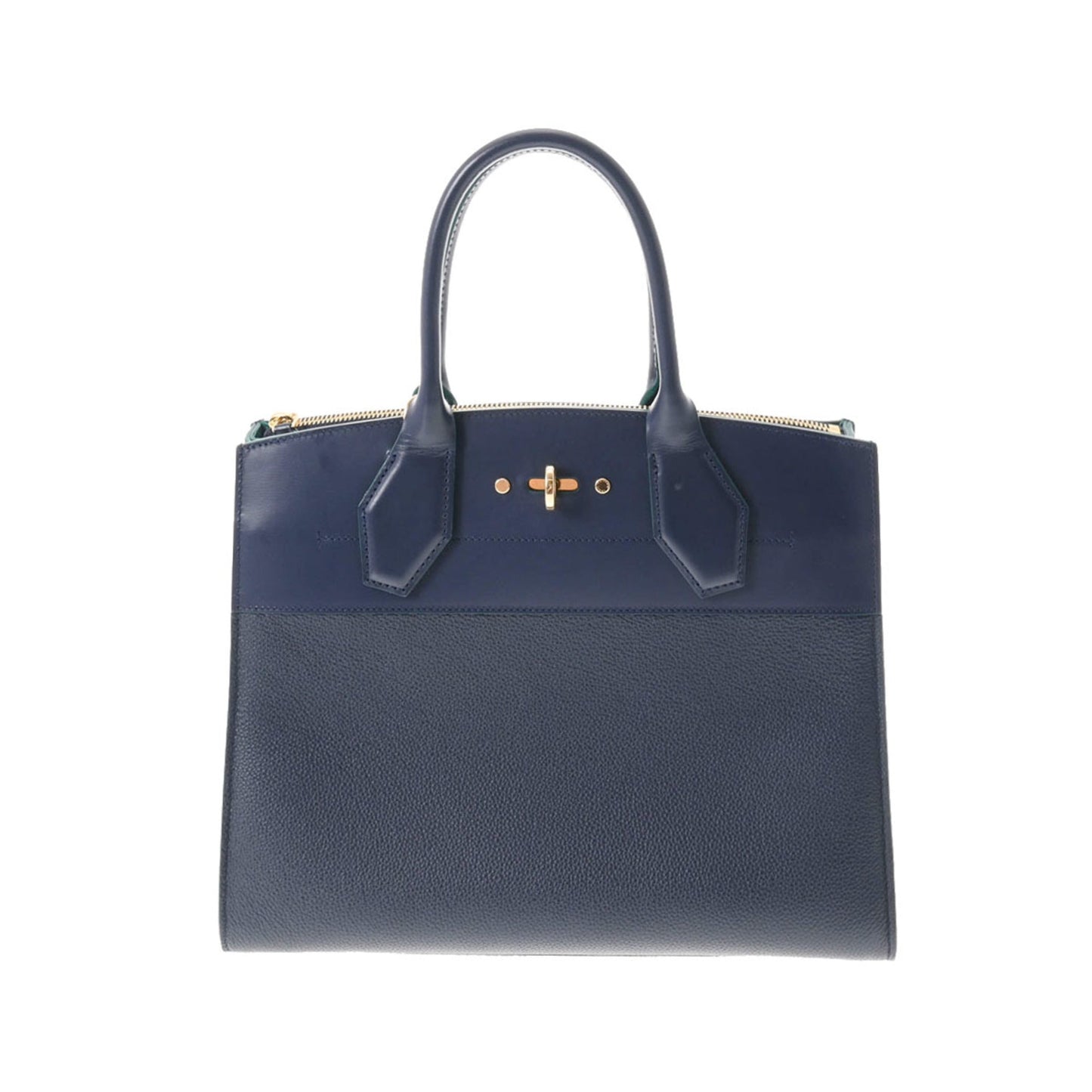 Louis Vuitton  City Steamer MM Navy/Green Women's Leather Bag