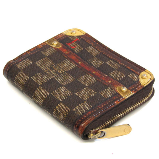 LOUIS VUITTON Damier Zippy Coin Purse Trunk Time Isetan Popup Store Limited M52745 Men,Women Damier Canvas Coin Purse/coin Case Ebene,Red Color