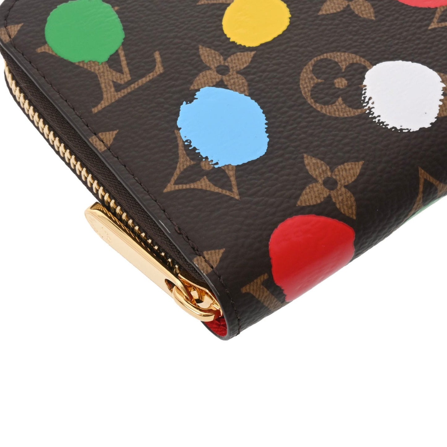 Louis Vuitton  Monogram Painted Dot LV x YK Yayoi Kusama Zippy Brown M81864 Long Wallet