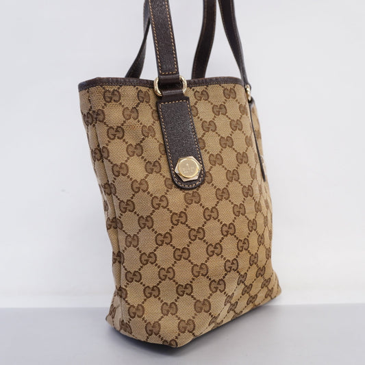 GUCCI  153361 Women's GG Canvas Tote Bag Beige,Brown