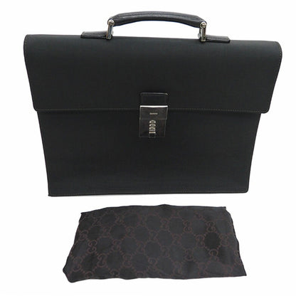 GUCCI Business Bag Briefcase Black Nylon Leather A4 Men's